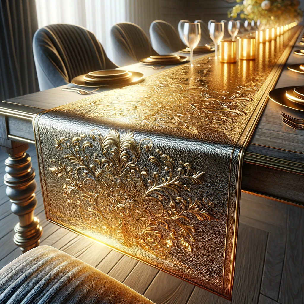 Złoty bieżnik na stół - elegancja i blask w twoim domu